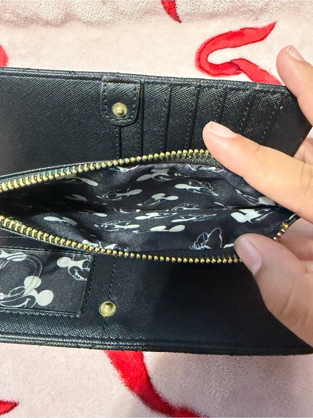 Loungefly Black and White Disney Mickey Embossed Zip Wallet